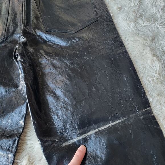 J Brand Selena Mid-Rise Crop Bootcut Lamb Leather Black 28 - Picture 9 of 12